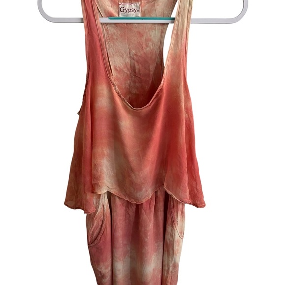 Gypsy 05 Women’s 100% Silk Mini Dress Tie Dye Pink Boho Summer Festival Size XS - Picture 1 of 11